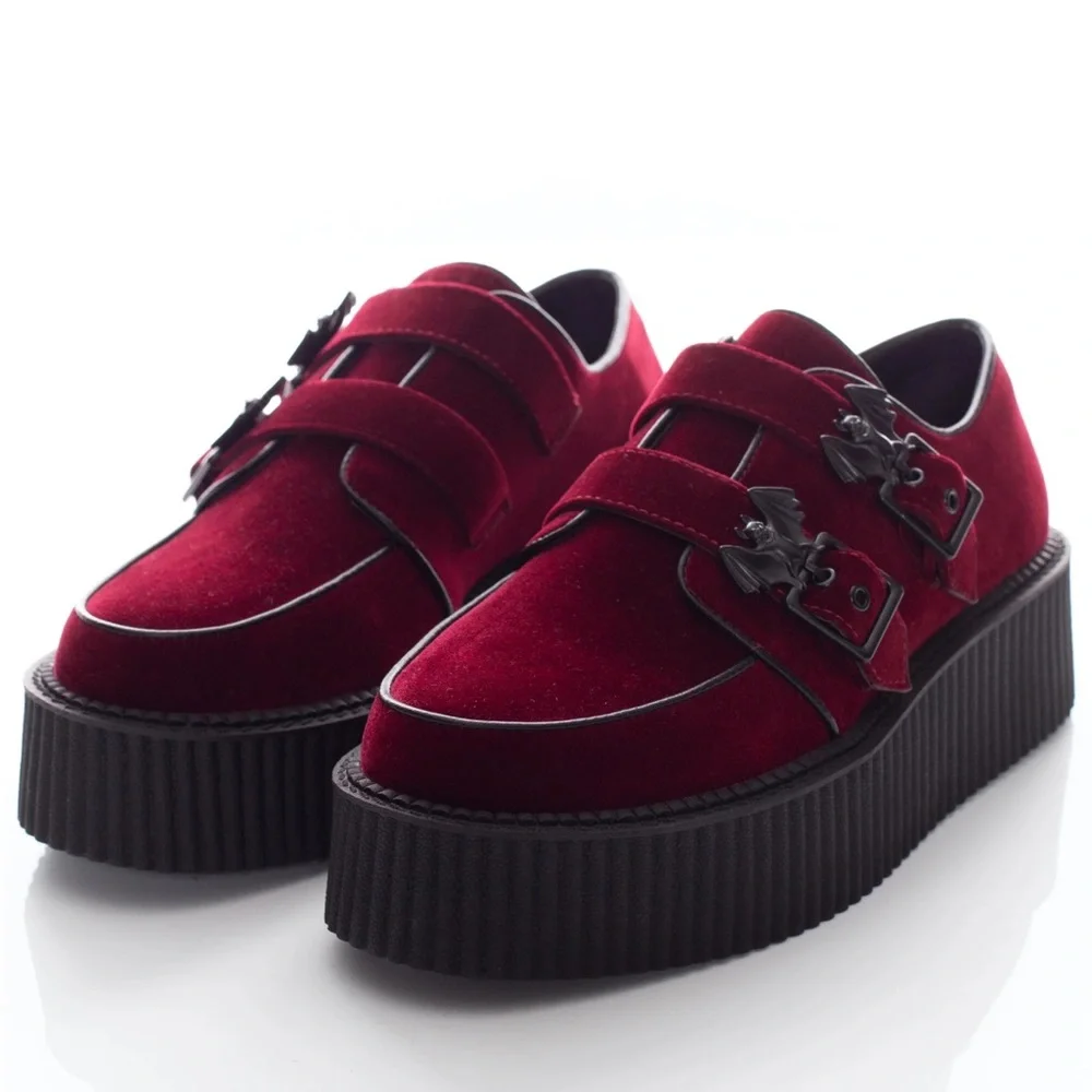 LAST CALL- Killstar Velvet Bats Creepers Crimson Blood 6